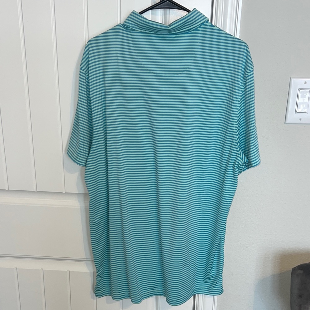 Set of 2 Izod Men’s Polo Shirts - Blue and Pink Striped - Size L - Picture 4 of 8